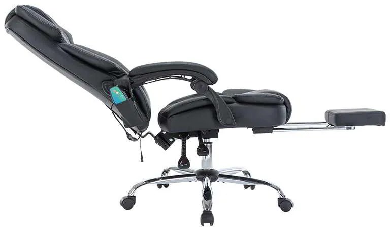 Καρέκλα γραφείου διευθυντή Thrive pakoworld Premium Quality μηχανισμός massage-θερμαινόμενη πλάτη pu μαύρο