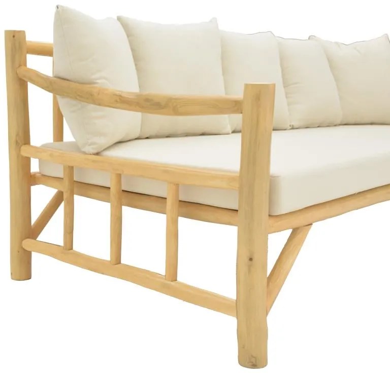 Καναπές Roziana φυσικό teak ξύλο 210x100x80εκ 210x100x80 εκ.