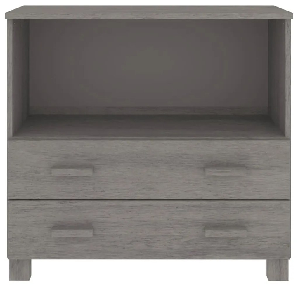 vidaXL Ντουλάπι HAMAR Αν. Γκρι 85 x 35 x 80 εκ. από Μασίφ Ξύλο Πεύκου