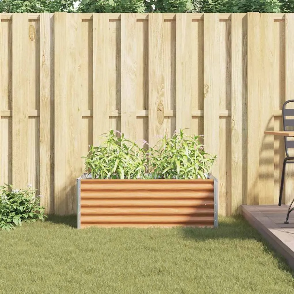 vidaXL Υπερυψωμένη Ζαρντινιέρα 98 x 50 x 36 εκ. Επικαλυμμένος Χάλυβας