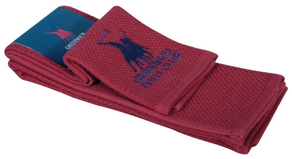 Πετσέτες Κουζίνας 2802 (Σετ 2τμχ) Red Greenwich Polo Club 40x60cm 100% Cotton