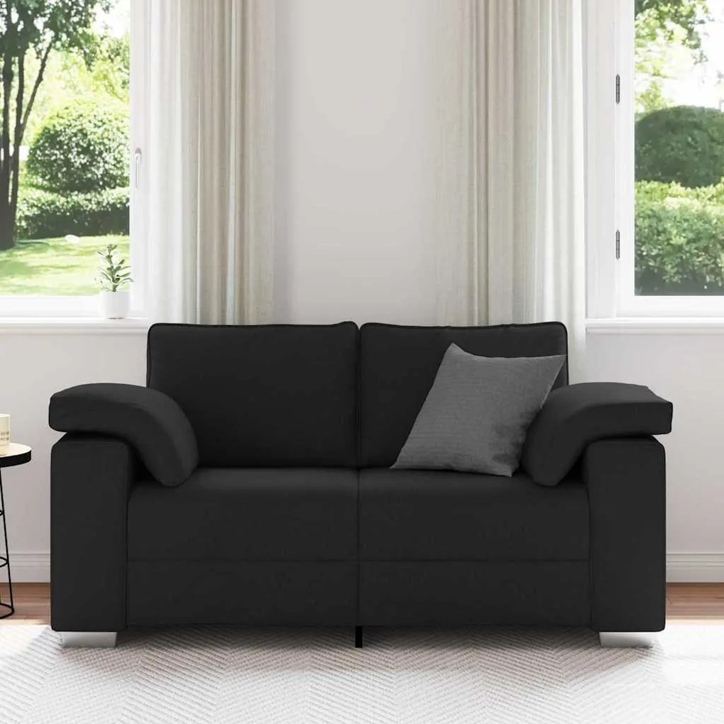 vidaXL Καναπές με μαξιλάρι Μαύρο 160 x 77 x 82 εκ ύφασμα