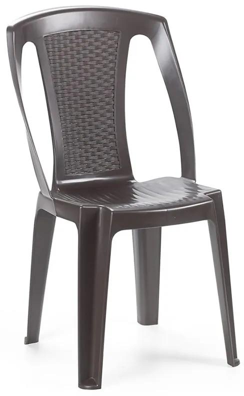 Καρέκλα Procida από πολυπροπυλένιο σε χρώμα καφέ 46x53x86εκ.