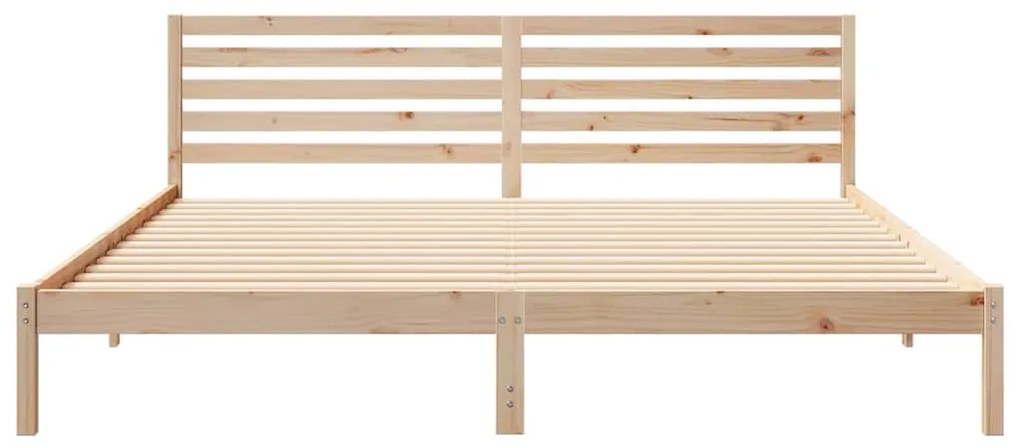 vidaXL Σκελετός Κρεβατιού Καφέ 200 x 210 cm Μασίφ ξύλο πεύκου