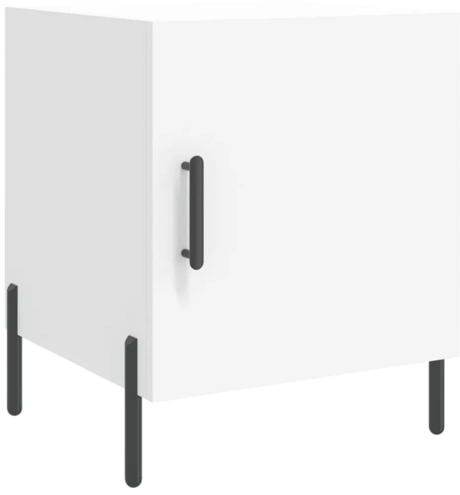 vidaXL Κομοδίνο Λευκό 40 x 40 x 50 εκ. από Επεξεργασμένο Ξύλο