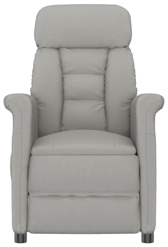 vidaXL Πολυθρόνα Μασάζ Ανοιχτό Γκρι Microfibre