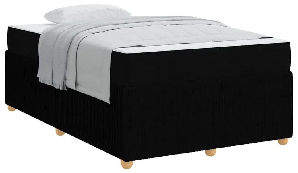 vidaXL Σκελετός κρεβατιού με στρώμα Μαύρο 120 x 200 cm ύφασμα