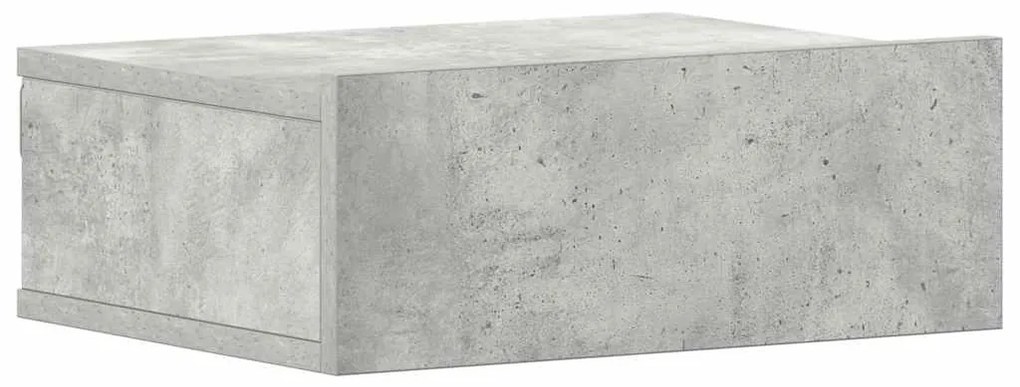 vidaXL Κομοδίνα Κρεμαστά 2τεμ. Γκρι Σκυροδ. 40x30x15εκ. από Επεξ. Ξύλο