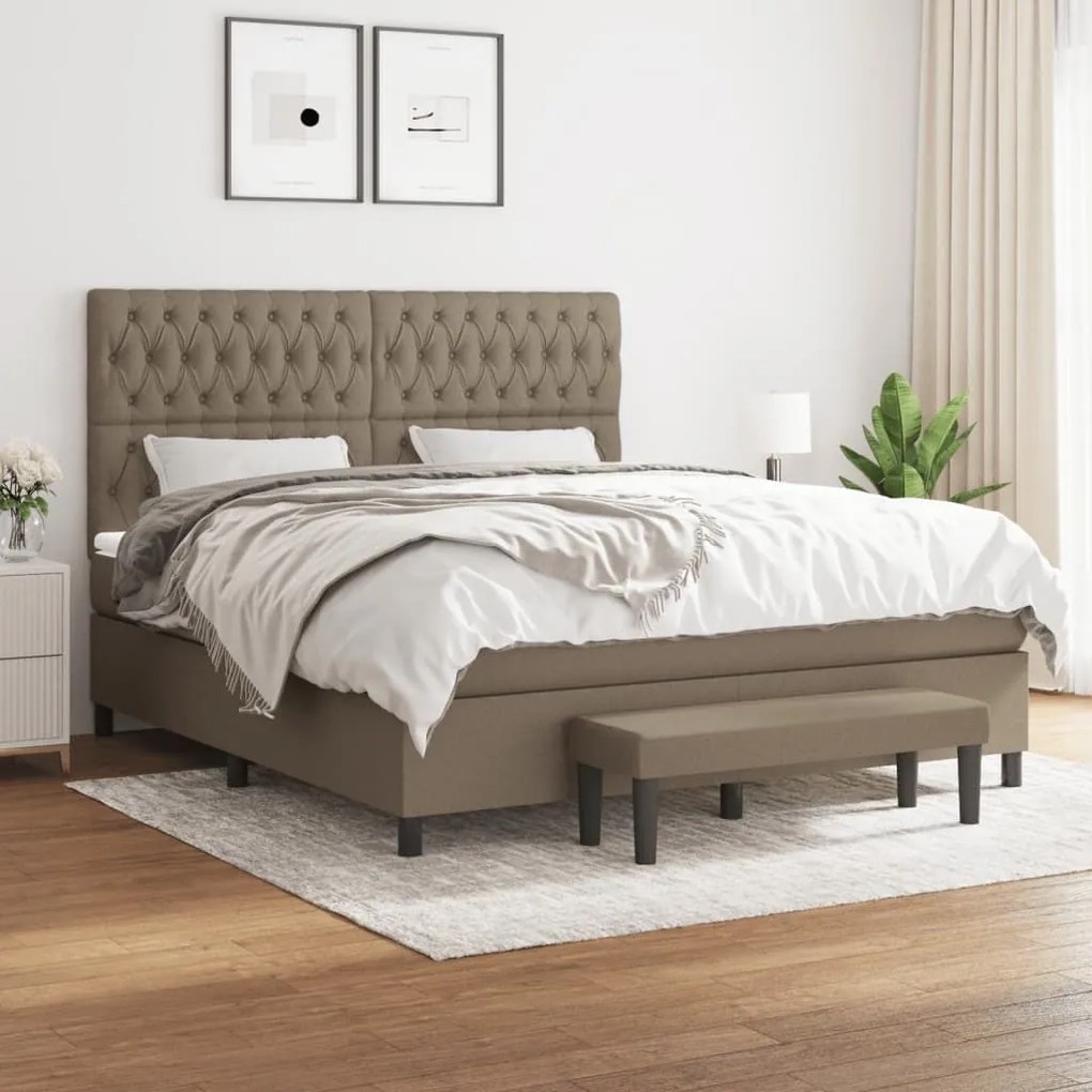 ΚΡΕΒΑΤΙ BOXSPRING ΜΕ ΣΤΡΩΜΑ TAUPE 180X200 ΕΚ. ΥΦΑΣΜΑΤΙΝΟ 3136857