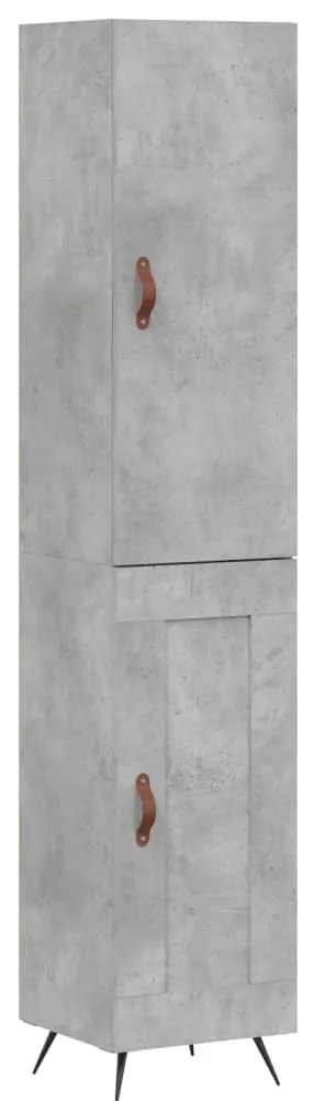 vidaXL Ντουλάπι Γκρι Σκυροδέματος 34,5x34x180 εκ. Επεξεργασμένο Ξύλο