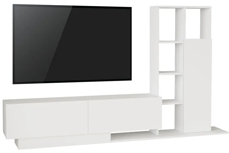 Σύνθετο σαλονιού Damon pakoworld σε λευκή απόχρωση 140x29.5x39.5εκ (1 τεμάχια)