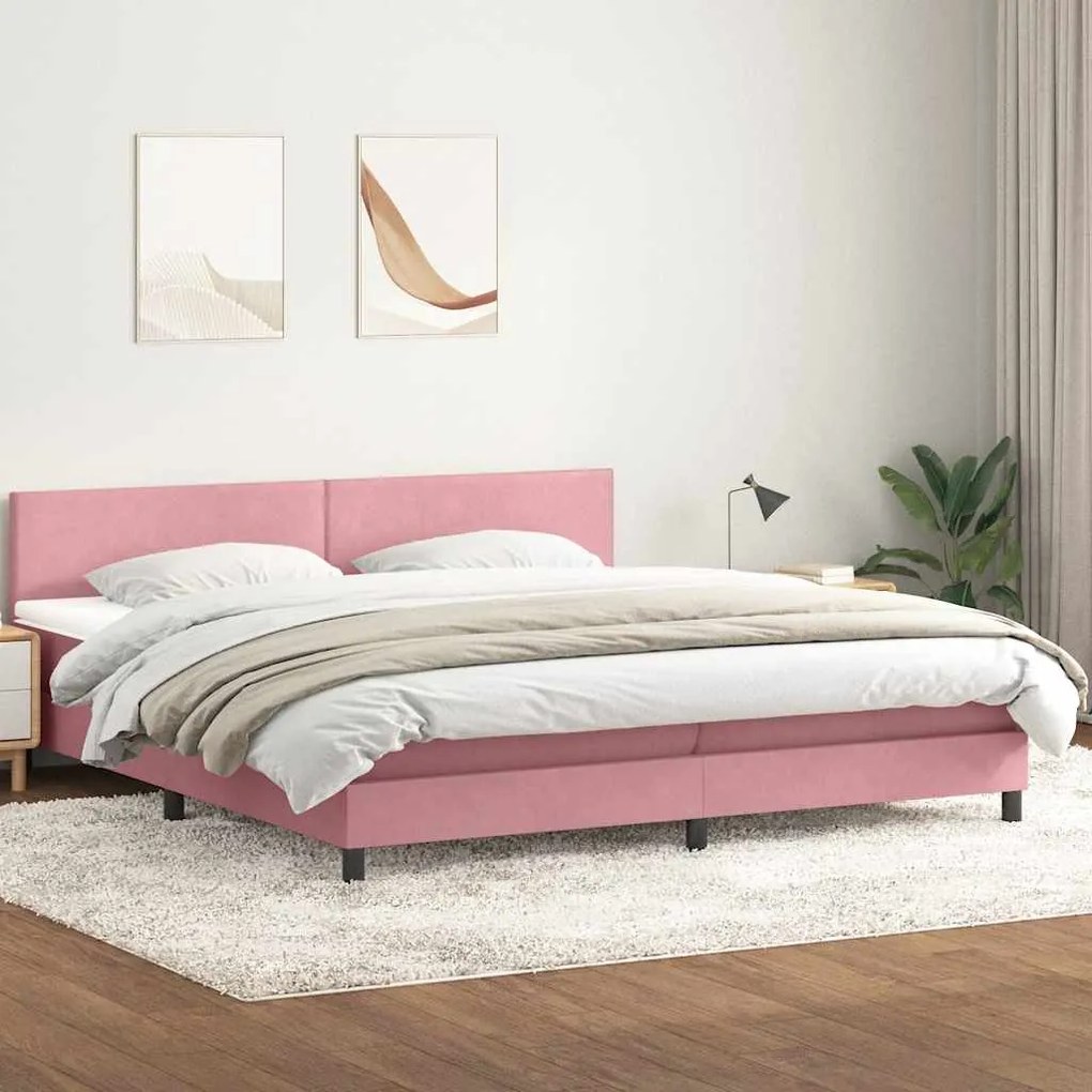 ΚΡΕΒΑΤΙ BOXSPRING ΜΕ ΣΤΡΩΜΑ ΡΟΖ 200X210 ΕΚ. ΒΕΛΟΥΔΙΝΟ 3316040