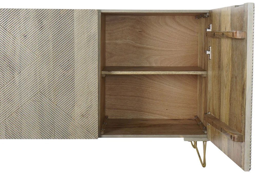 Σκευοθήκη DKD Home Decor   Γκρι Χρυσό Μέταλλο Ξύλο από Μάνγκο 160 x 45 x 75 cm