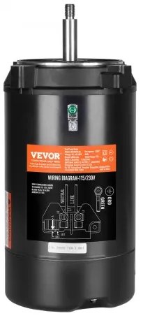 VEVOR 1HP Pool Pump Motor 115/230V 9.8/4.9A 56J 3450RPM 90μF/250V Capacitor