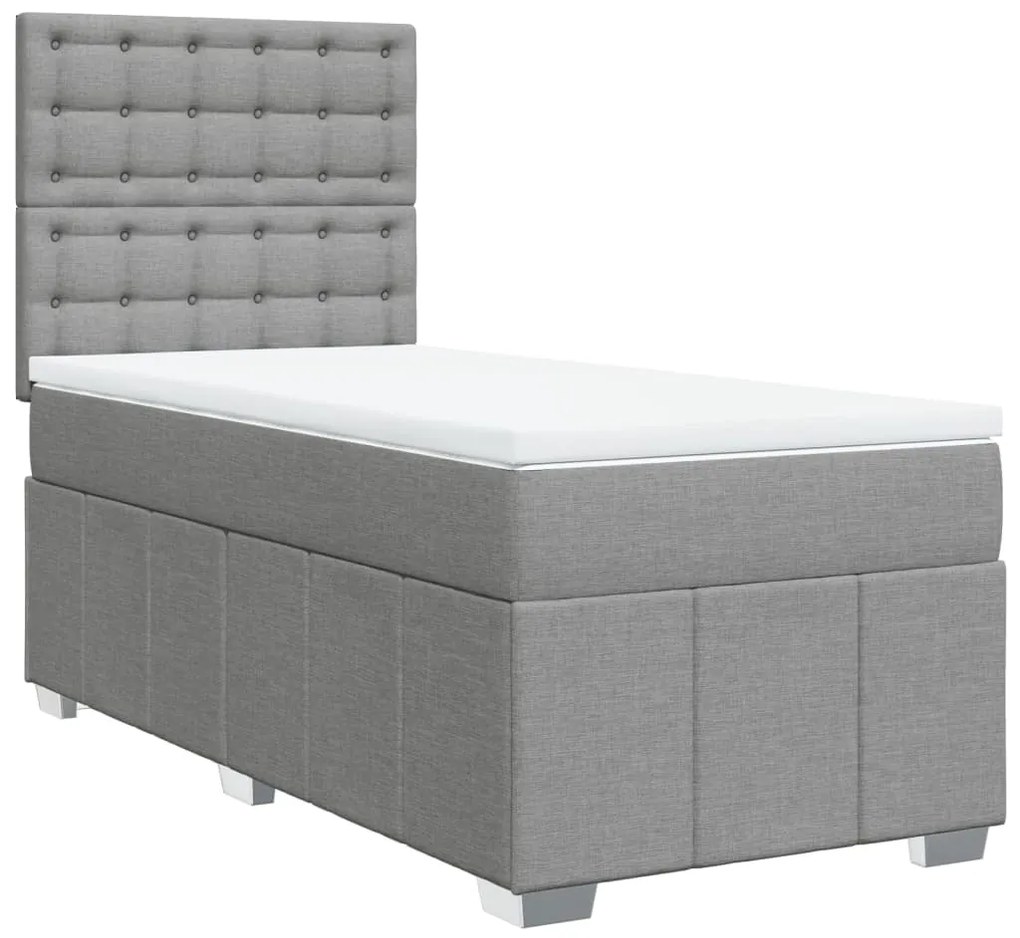 ΚΡΕΒΑΤΙ BOXSPRING ΜΕ ΣΤΡΩΜΑ ΑΝΟΙΧΤΟ ΓΚΡΙ 100X200 ΕΚ. ΥΦΑΣΜΑΤΙΝΟ 3291593