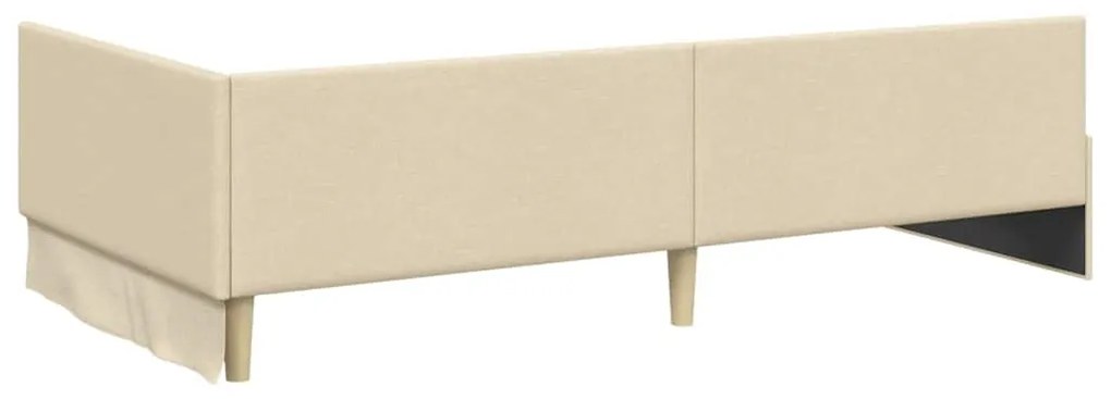 vidaXL Κρεβάτι Γωνίας Κρεμ 80 x 200 cm Ύφασμα και Έργο ξύλου