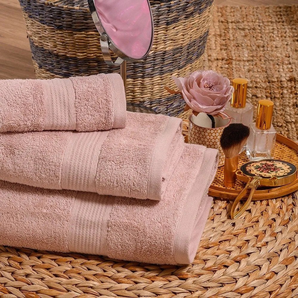 Πετσέτες Kenzo (Σετ 3τμχ) Pink Melinen Towels Set 70x140cm 100% Βαμβάκι