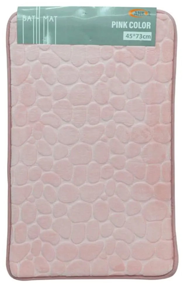 Πατάκι Μπάνιου Memory Foam 815616 73x45cm Pink Ankor 45x73cm PVC