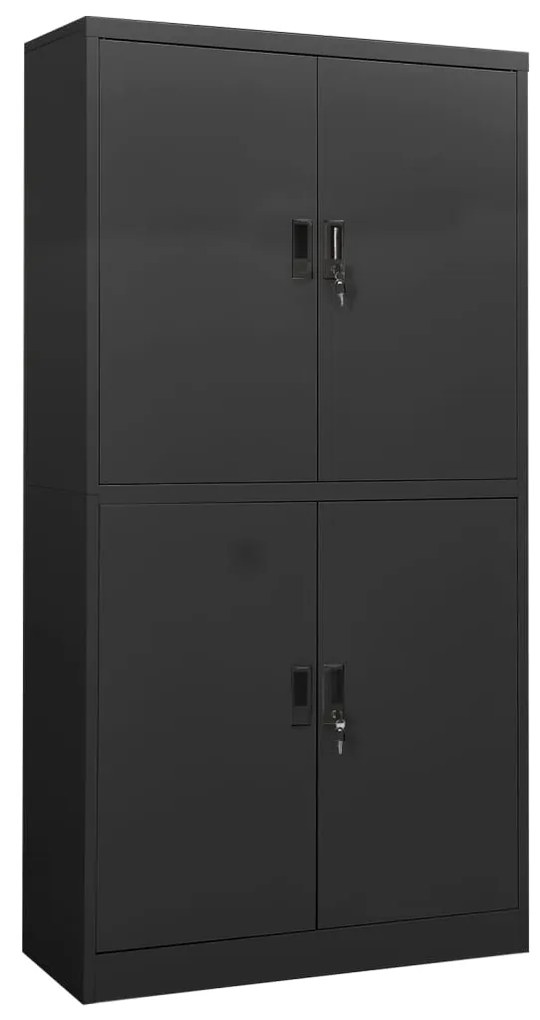 vidaXL Ντουλάπα Γραφείου Ανθρακί 90 x 40 x 180 εκ. Ατσάλινη