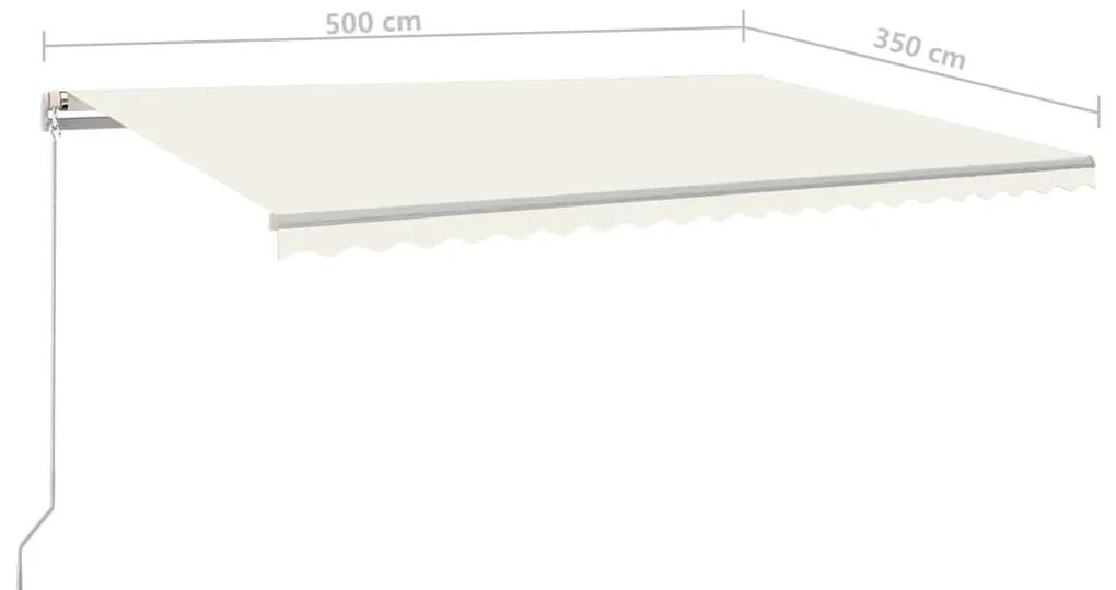 Τέντα Συρόμενη Αυτόματη με Στύλους Κρεμ 5x3,5 μ. - Κρεμ