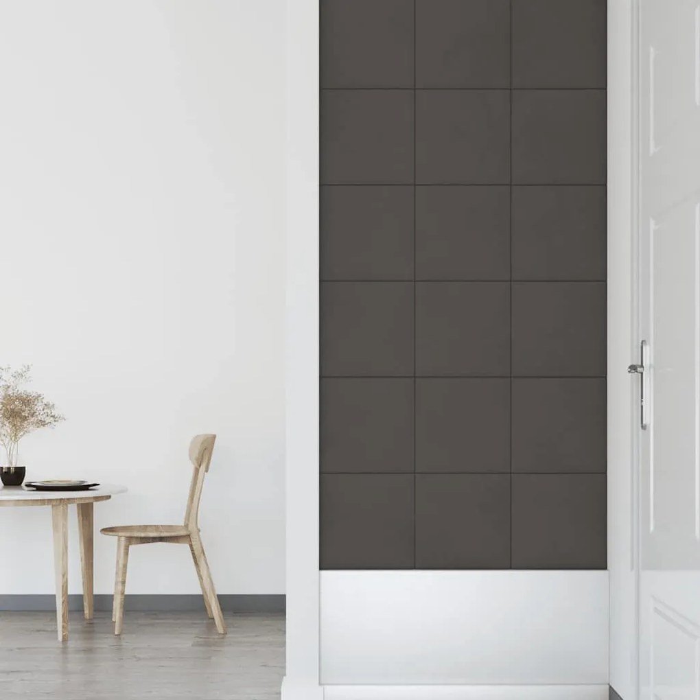 vidaXL Πάνελ Τοίχου 12 τεμ. Σκούρο γκρι 30x30 εκ. 1,08 μ² Βελούδο