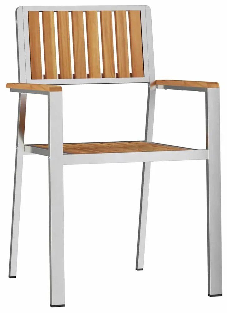 vidaXL Καρέκλα Κήπου 4 pcs Καφέ 56 x 54.5 x 87 εκ. Μασίφ ξύλο teak