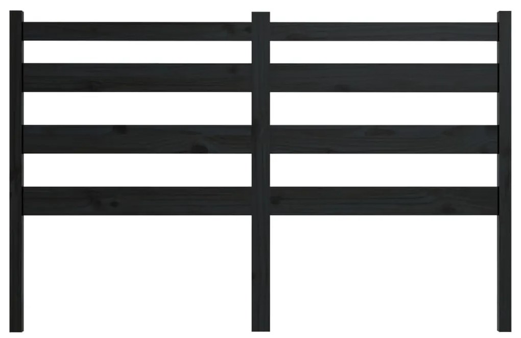 vidaXL Κεφαλάρι Κρεβατιού Μαύρο 186 x 4 x 100 εκ. Μασίφ Ξύλο Πεύκου