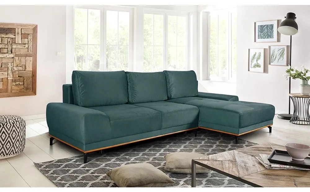 ΚΑΝΑΠΕΣ ΚΡΕΒΑΤΙ ΓΩΝΙΑ ΔΕΞΙΑ NATURA  DUSTY PETROL 283x164x90