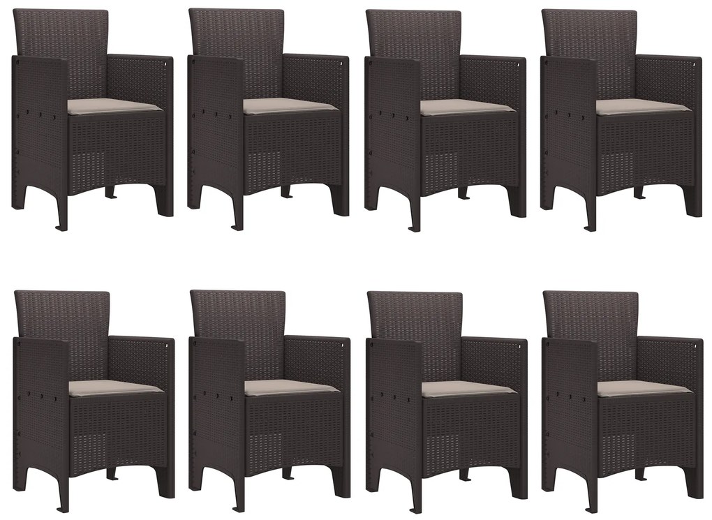 vidaXL Σετ Τραπεζαρίας Κήπου 9 pcs Καφέ 250 x 100 x 73 εκ