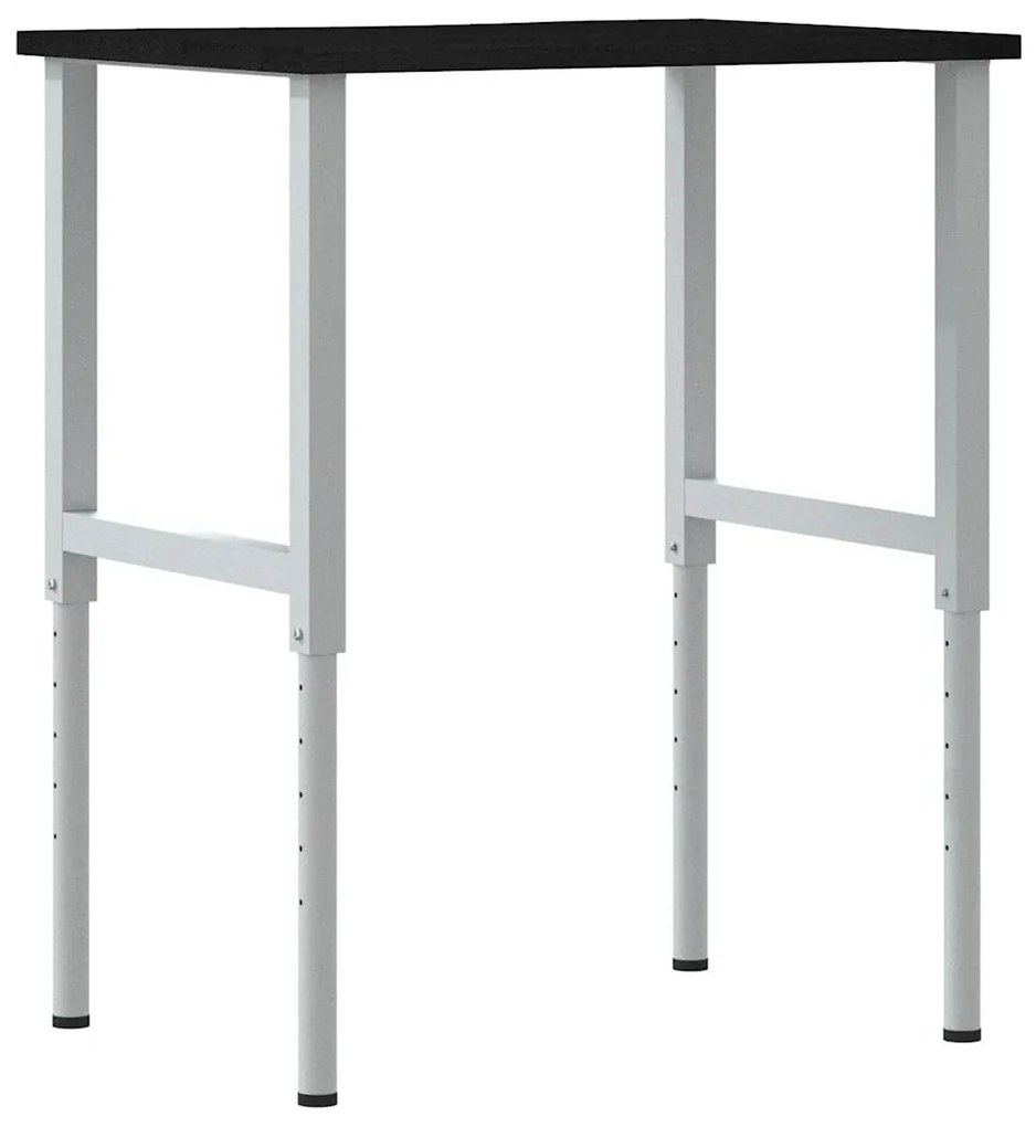 vidaXL πάγκος εργασίας σκούρο καφέ 80x60x(71,5-98) cm μασίφ ξύλο δρυς