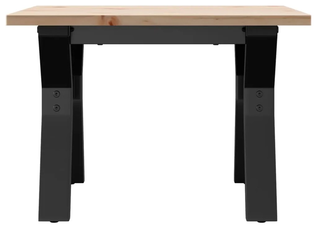 vidaXL Τραπεζάκι Σαλονιού Πλαίσιο Υ 50x50x35εκ Μασίφ Πεύκο/Ατσάλι