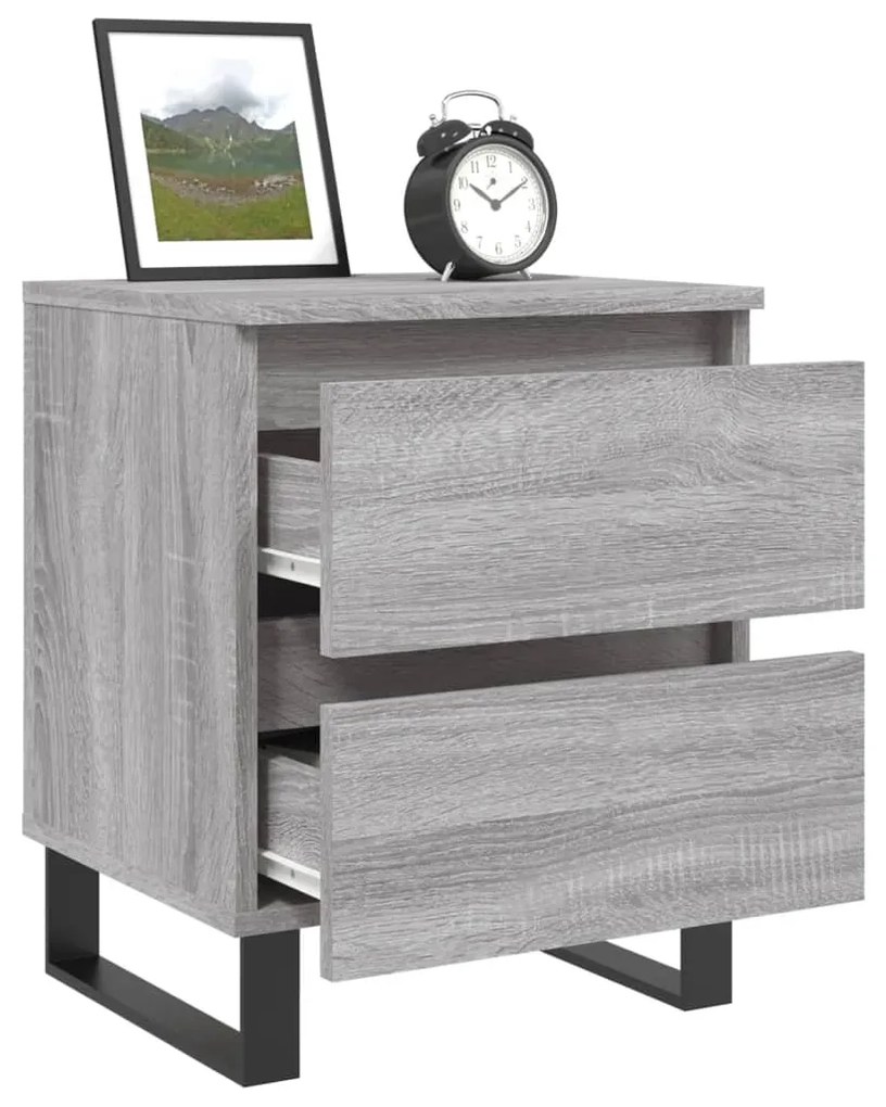 vidaXL Κομοδίνο Γκρι Sonoma 40 x 35 x 50 εκ. από Επεξεργασμένο Ξύλο