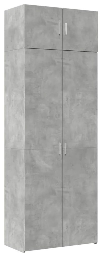 vidaXL Ραφιέρα με Ντουλάπια Γκρι Σκυρ. 80x35,5x180 εκ. από Επεξ. Ξύλο