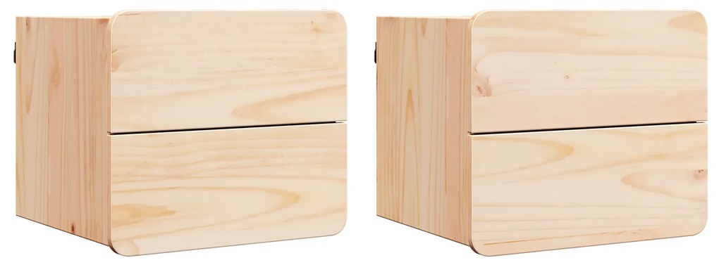 vidaXL Κομοδίνο 2 pcs Καφέ 39 x 34 x 33 εκ. Μασίφ ξύλο πεύκου