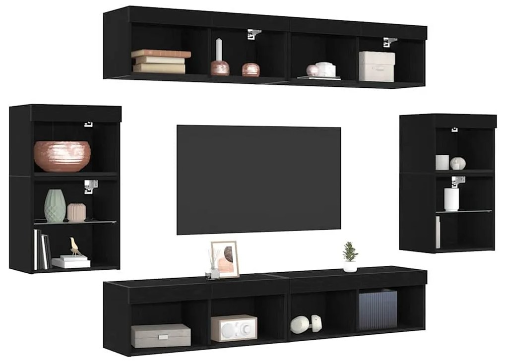 vidaXL Κρεμαστά ράφια 2 τμχ Μαύρη βελανιδιά 40x28,5x40 εκ. Ξύλο Επεξεργασμένης