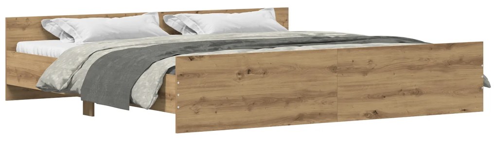 vidaXL Κρεβάτι Artisan Oak 200x200 εκ Επεξεργασμένο ξύλο