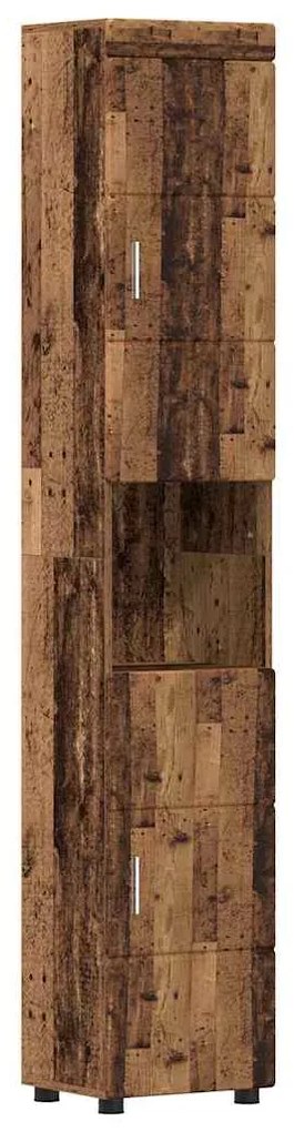 vidaXL Ντουλάπι Μπάνιου με πόρτα TULUM Παλαιό ξύλο 37 x 31.5 x 203 εκ