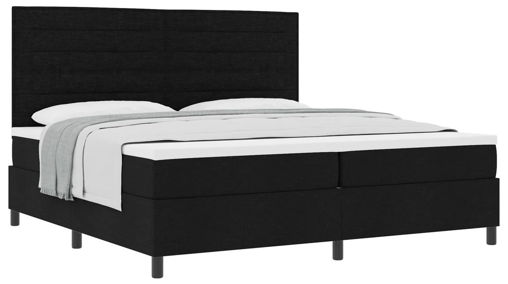 vidaXL Κρεβάτι με ελατήρια με στρώμα Μαύρο 200 x 200 cm ύφασμα