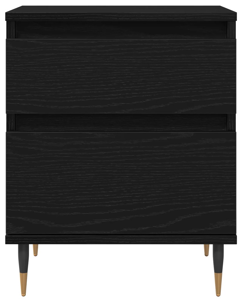 vidaXL Κομοδίνο Μαύρο Δρυς 40x35x50 εκ. Επεξεργασμένο ξύλο