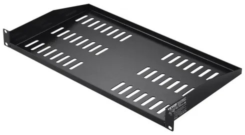 VEVOR 2PCS 1U Server Rack Shelf 10&quot;/254 mm Depth Vented Rack Mount Shelf Tray