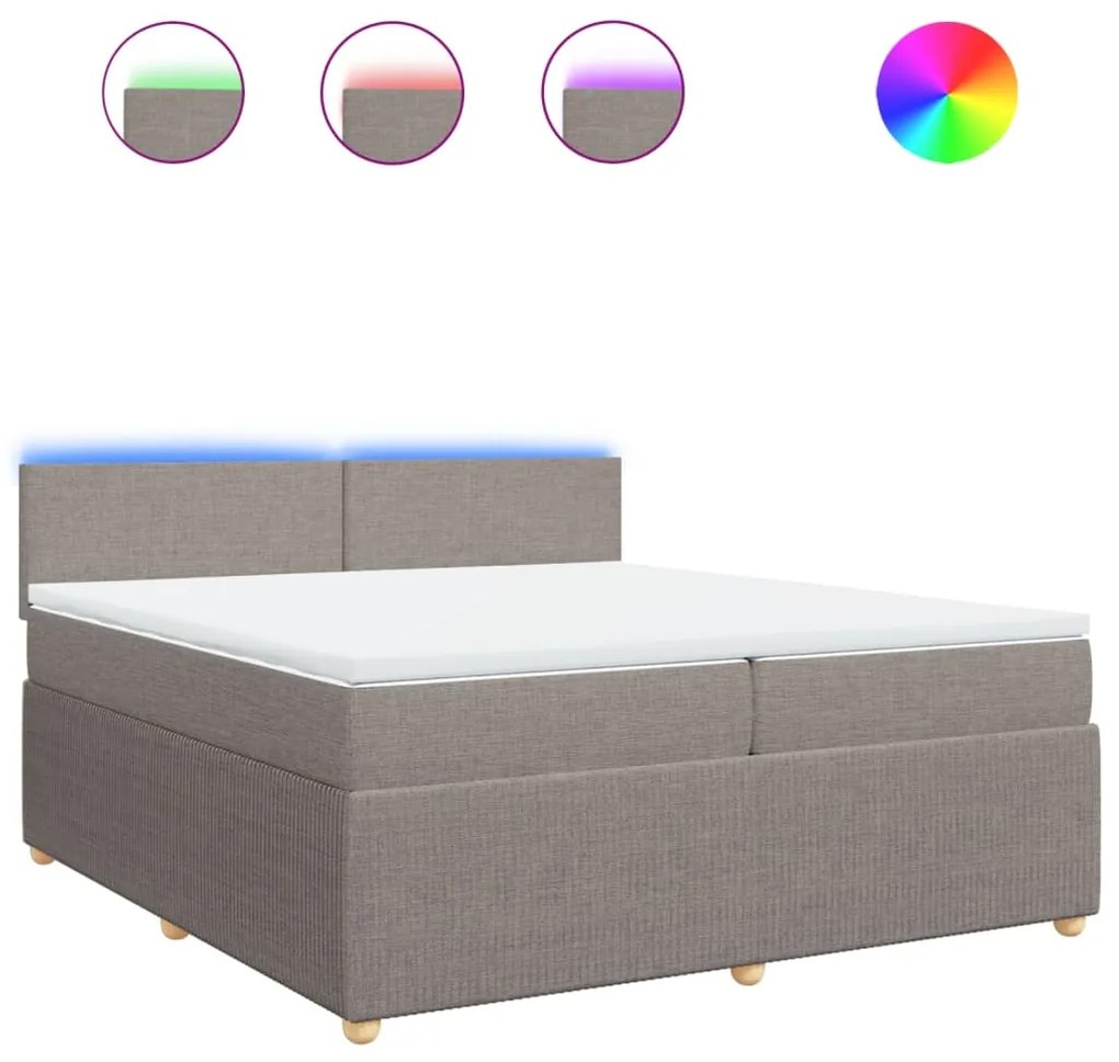 ΚΡΕΒΑΤΙ BOXSPRING ΜΕ ΣΤΡΩΜΑ TAUPE 200X200 ΕΚ. ΥΦΑΣΜΑΤΙΝΟ 3289860