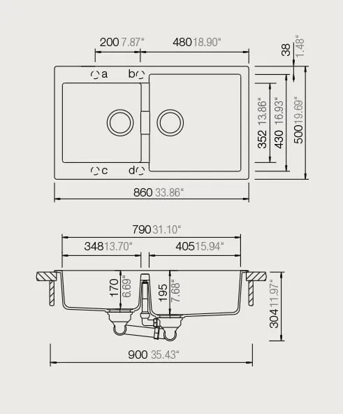 Νεροχύτης Schock Manhattan Cristalite 30290-Gkri