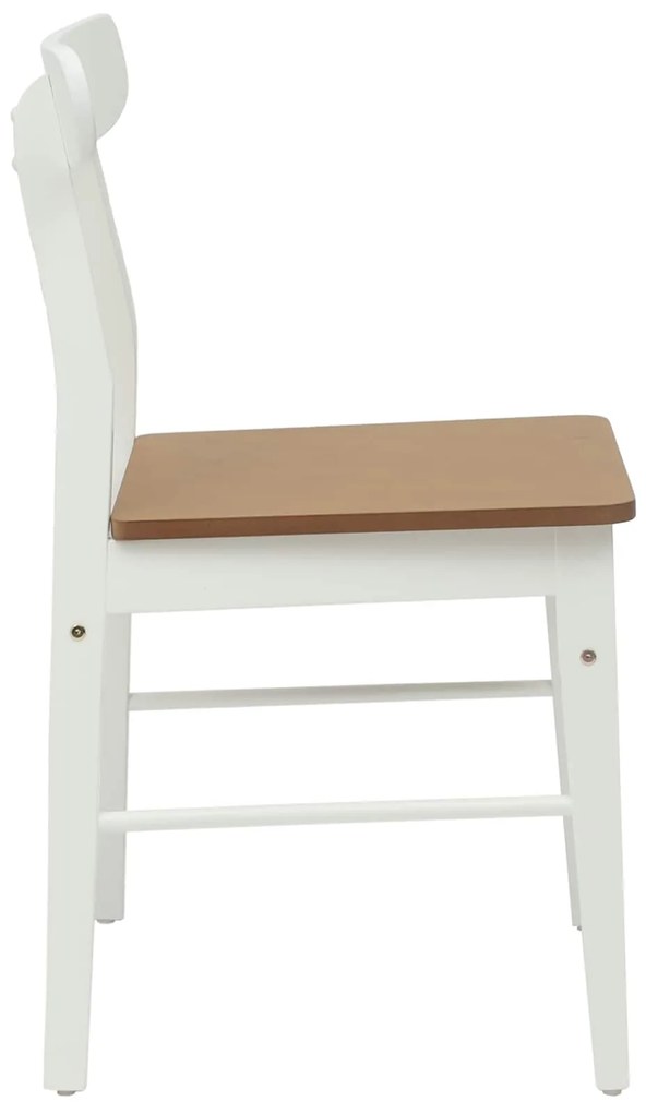 vidaXL Καρέκλα τραπεζαρίας 2 pcs Λευκό και Φυσικό 43 x 44,5 x 77 εκ.