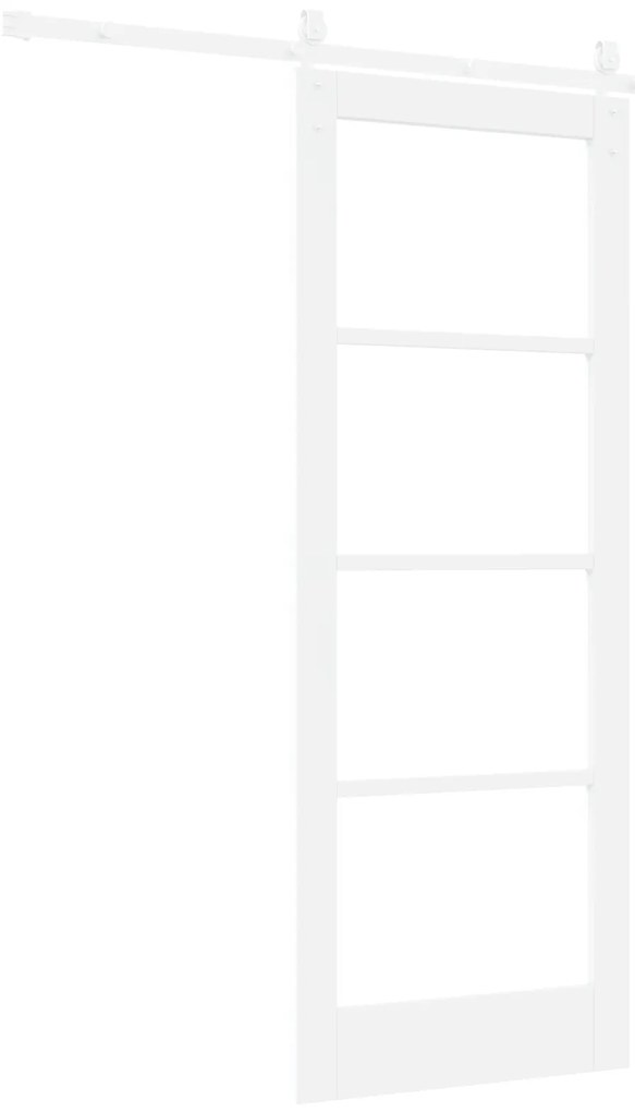 vidaXL Συρόμενη Πόρτα με Σετ Υλικών Λευκή 78x202 cm Στερεό Ξύλο Πεύκου