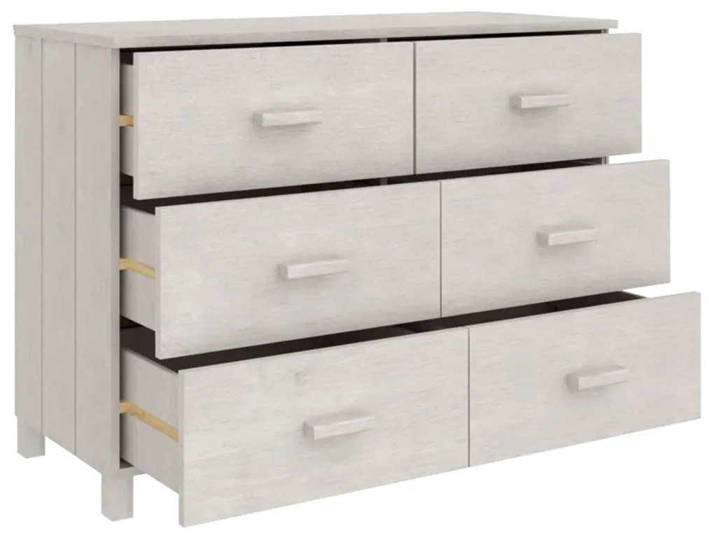 vidaXL Συρταριέρα HAMAR Λευκό 113 x 40 x 80 εκ. από Μασίφ Ξύλο Πεύκου