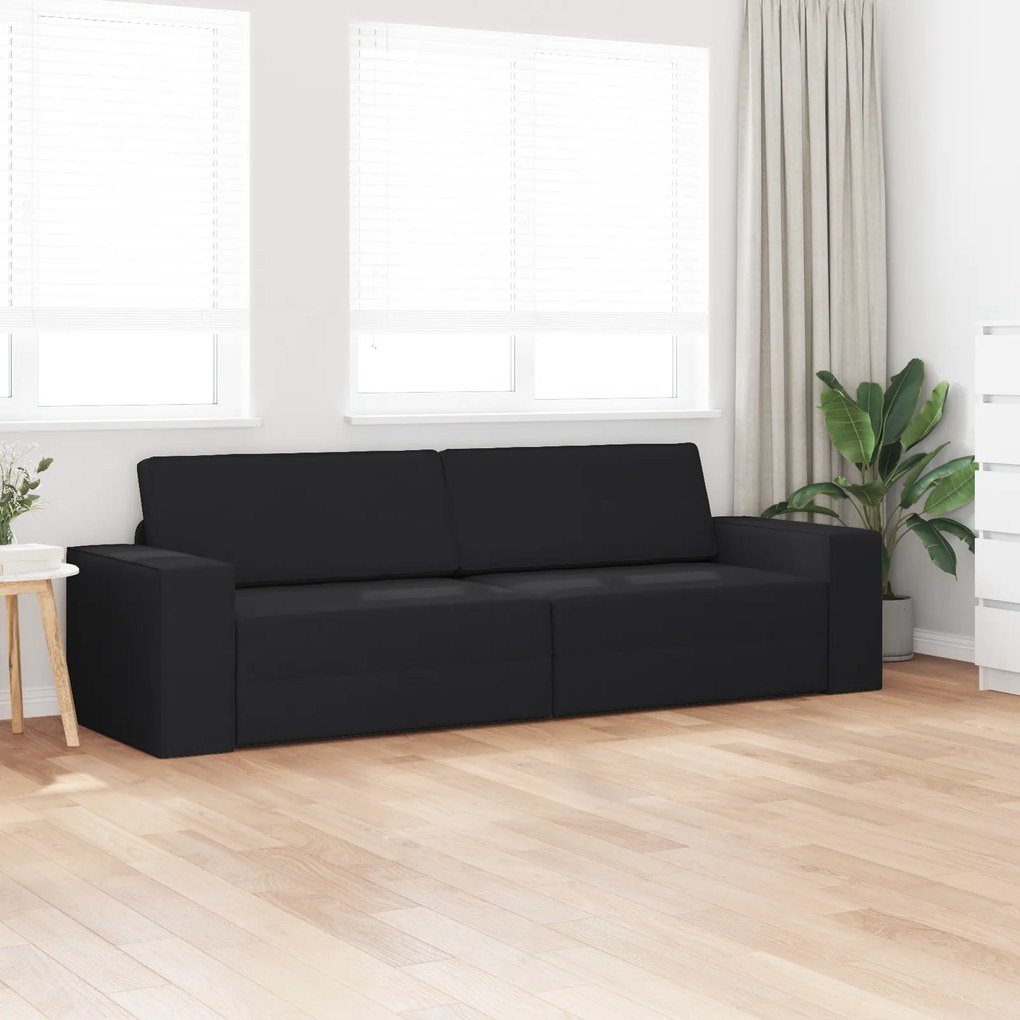 vidaXL 2-σε-1 Μαύρος Καναπές Κρεβάτι 245x150x60.5 cm Ύφασμα