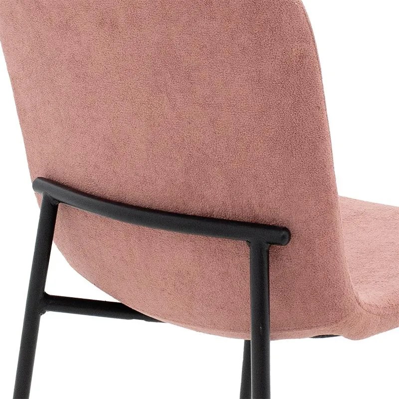 Καρέκλα Gratify ύφασμα μπουκλέ σάπιο μήλο-πόδι μαύρο 44x58x81 εκ.
