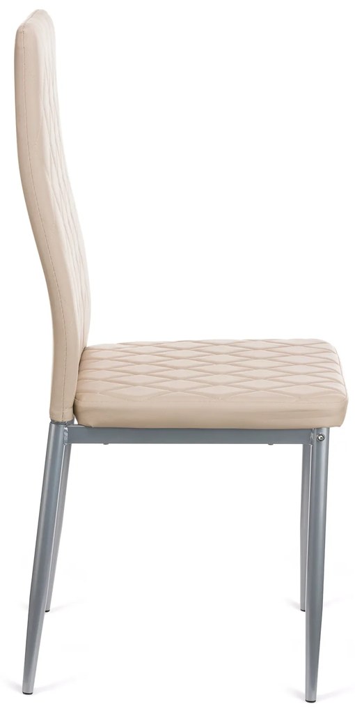 Καρέκλα Viva μέταλλο-PU cappucino-γκρι πόδι 42x48x98