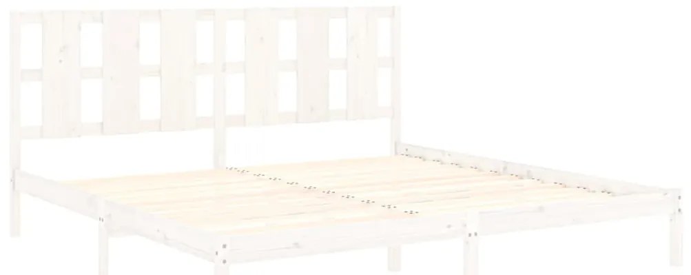 vidaXL Σκελετός Κρεβ. Χωρίς Στρώμα Λευκό 200x200 εκ Μασίφ Πεύκο