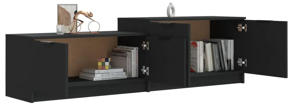 vidaXL Έπιπλο Τηλεόρασης Μαύρο 158,5x36x45 εκ. Επεξεργασμένο Ξύλο
